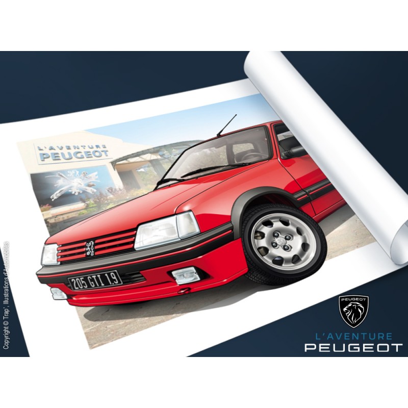 Affiche Trap' Peugeot 205 GTI 1,9l